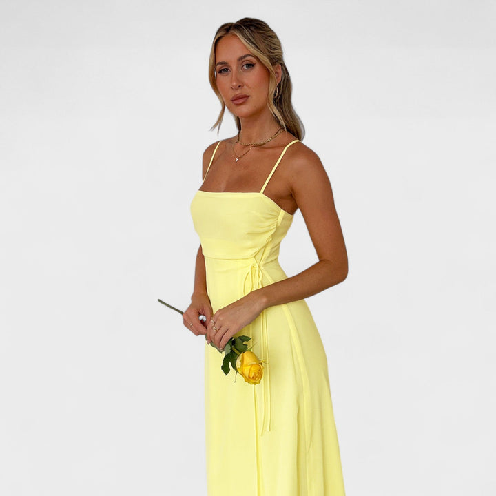 Vintém d'Ouro - Vestido maxi amarelo