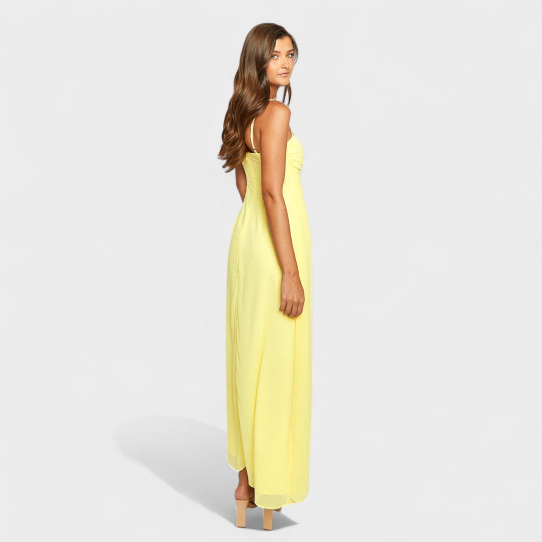 Vintém d'Ouro - Vestido maxi amarelo
