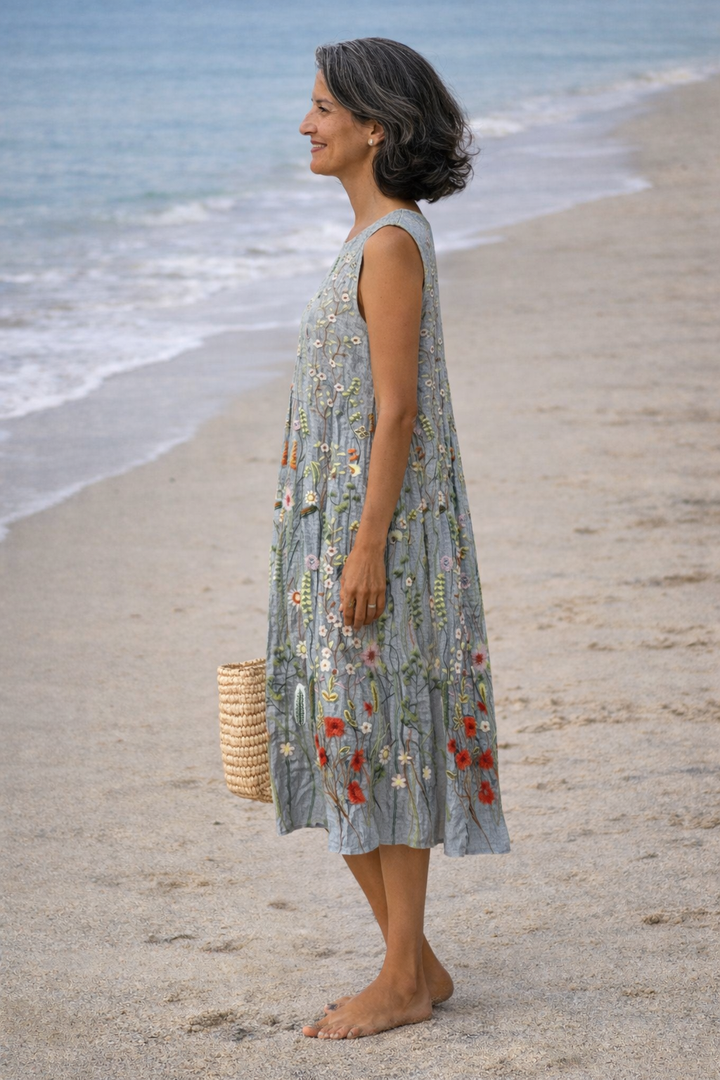 Vintém d'Ouro - Vestido Midi Estampado