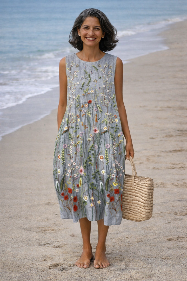 Vintém d'Ouro - Vestido Midi Estampado