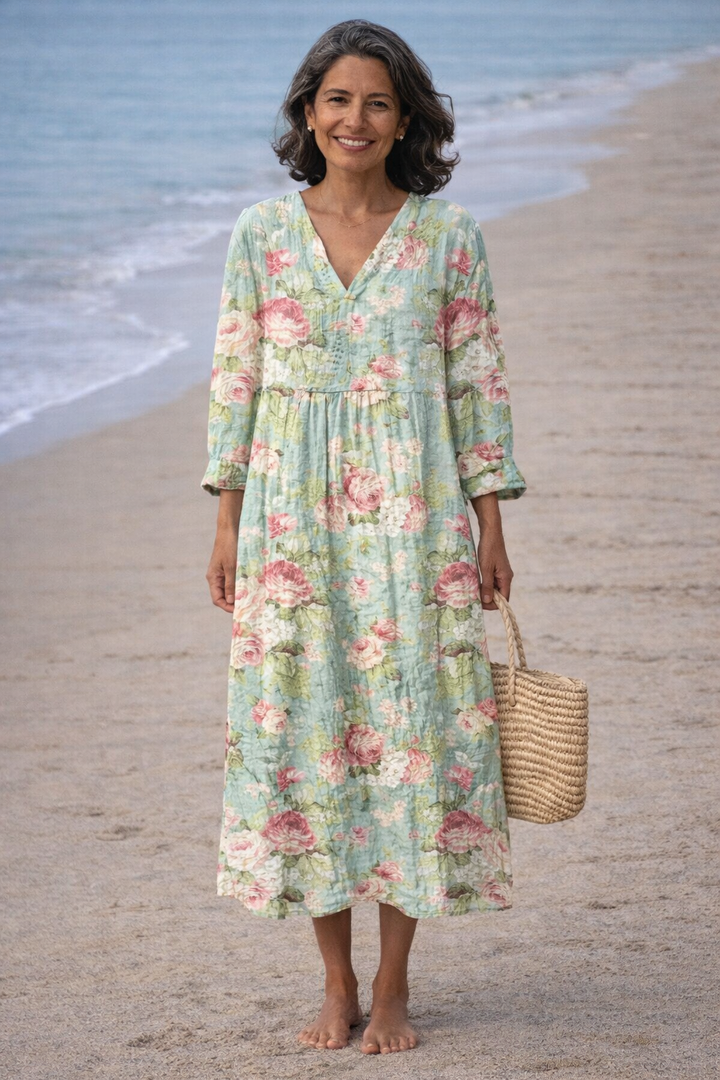 Vintém d'Ouro - Vestido Floral Elegante