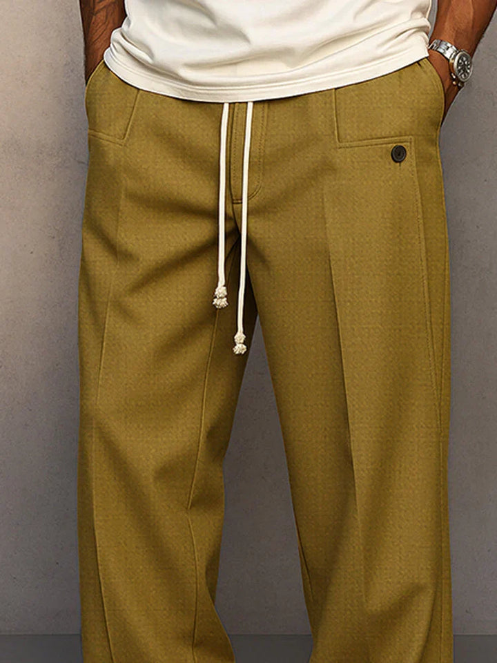 Vintém d'Ouro - Calça de Tecido Estilo Relaxado