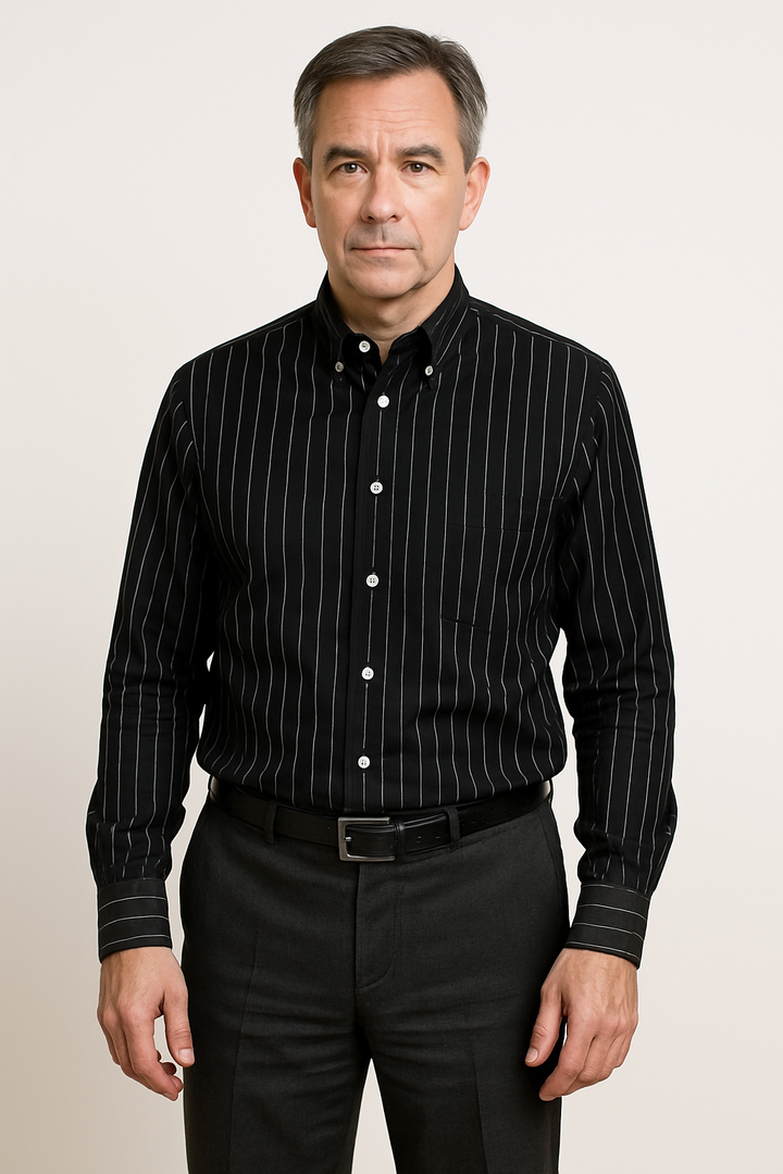 Vintém d'Ouro - Camisa elegante de algodão listrada