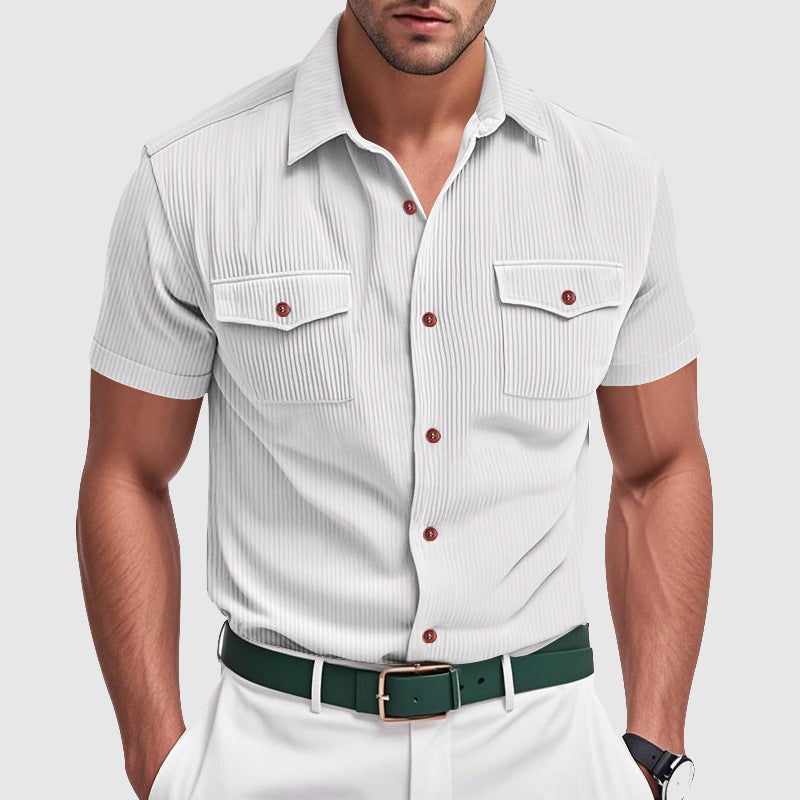 Vintém d'Ouro - Camisa de bombazina elegante para homem