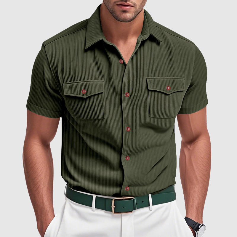 Vintém d'Ouro - Camisa de bombazina elegante para homem