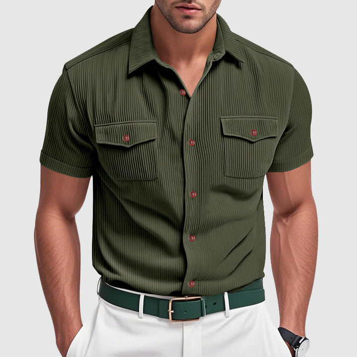Vintém d'Ouro - Camisa de bombazina elegante para homem