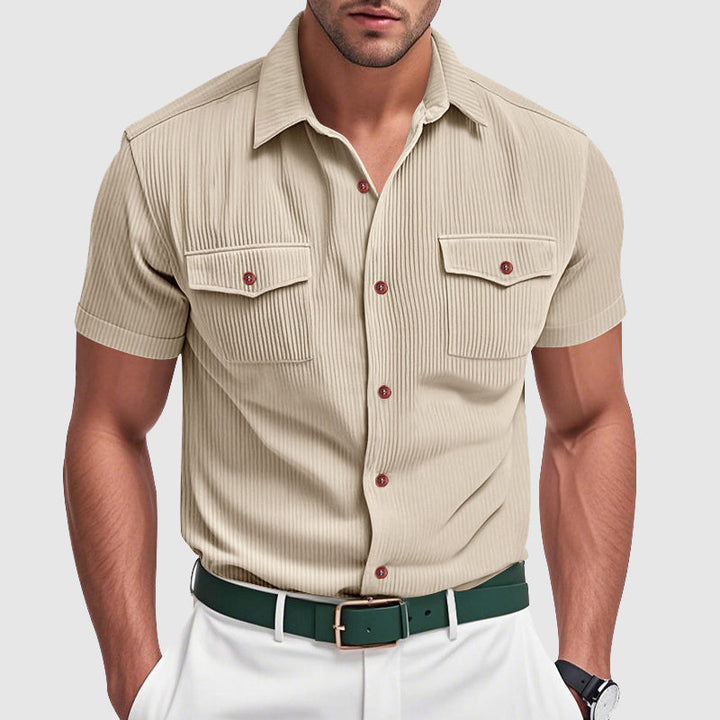 Vintém d'Ouro - Camisa de bombazina elegante para homem