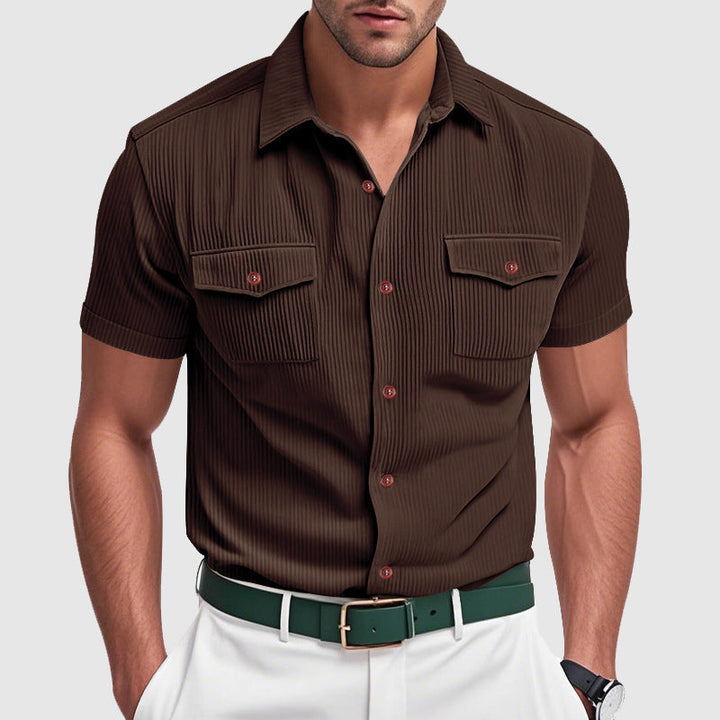 Vintém d'Ouro - Camisa de bombazina elegante para homem