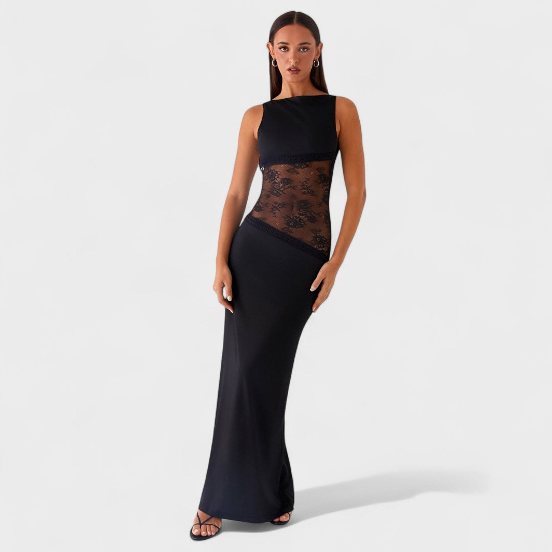 Vintém d'Ouro - Vestido longo de renda