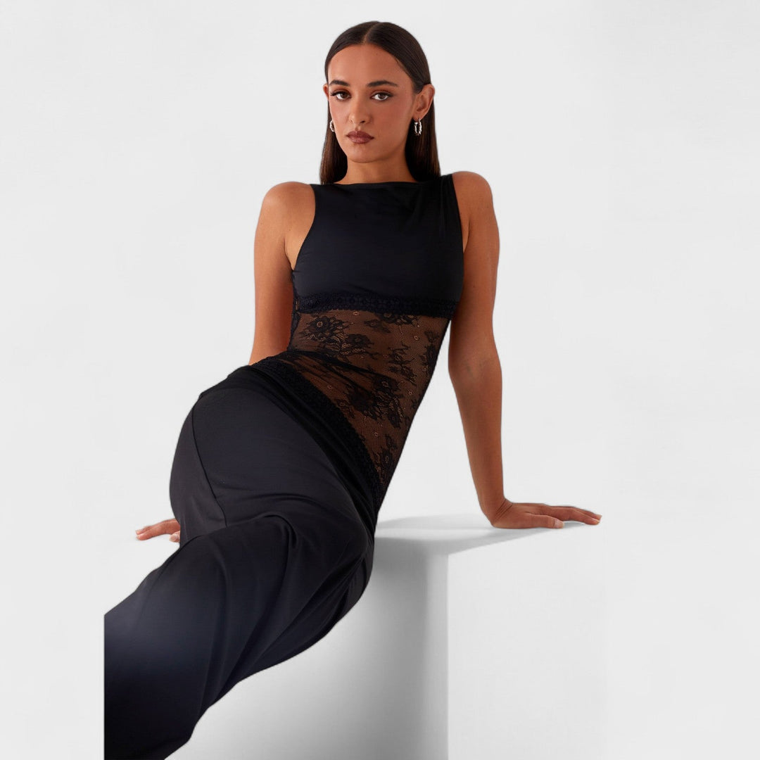 Vintém d'Ouro - Vestido longo de renda