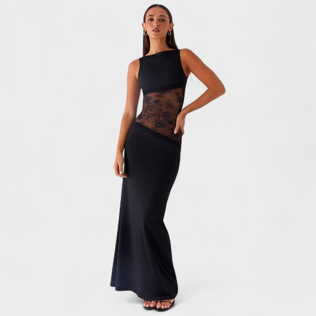 Vintém d'Ouro - Vestido longo de renda