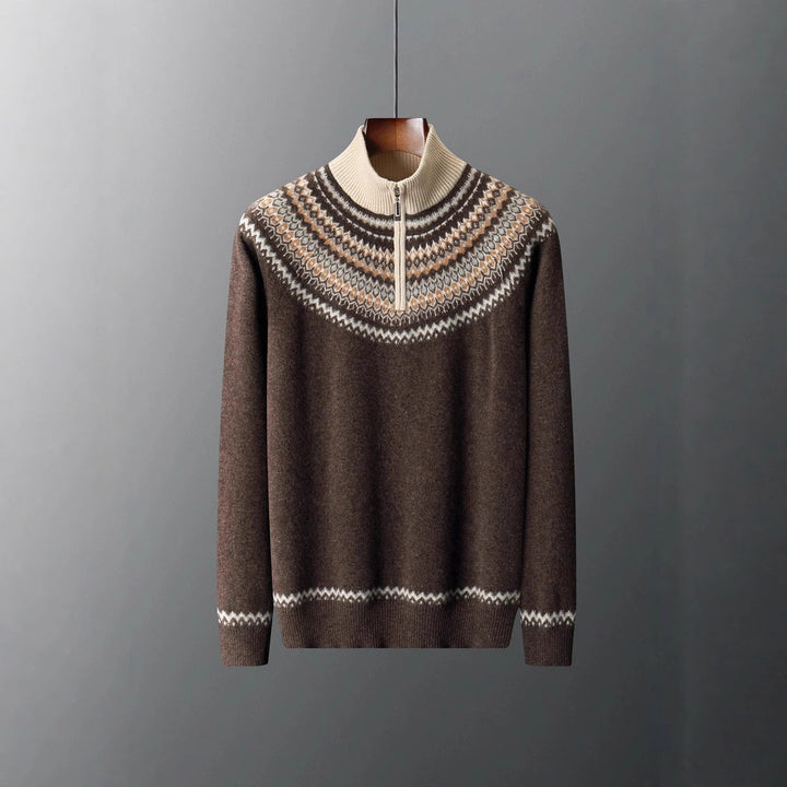 Vintém d'Ouro - Camisola elegante com fecho de correr em caxemira