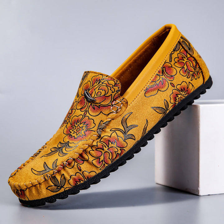 Vintém d'Ouro - Mocassins de couro floral