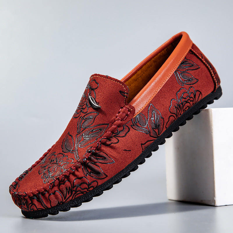 Vintém d'Ouro - Mocassins de couro floral
