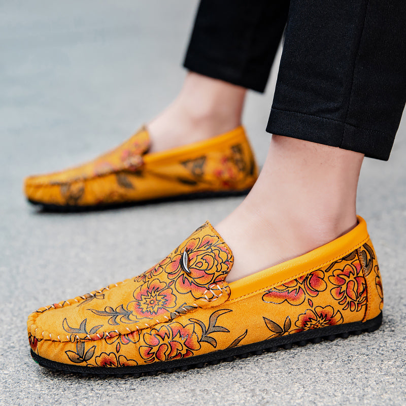 Vintém d'Ouro - Mocassins de couro floral