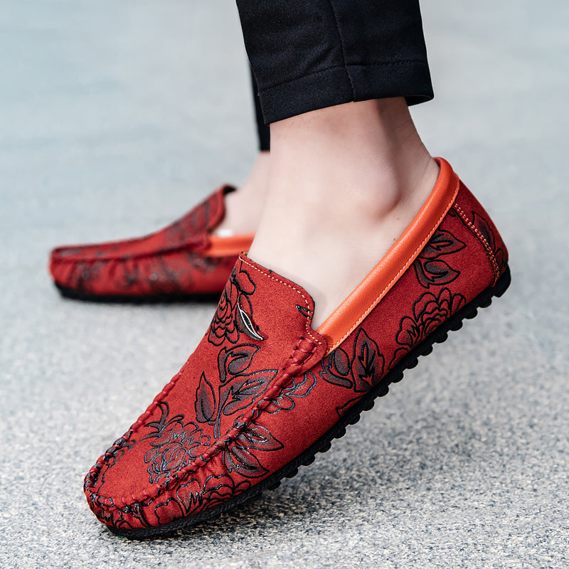 Vintém d'Ouro - Mocassins de couro floral
