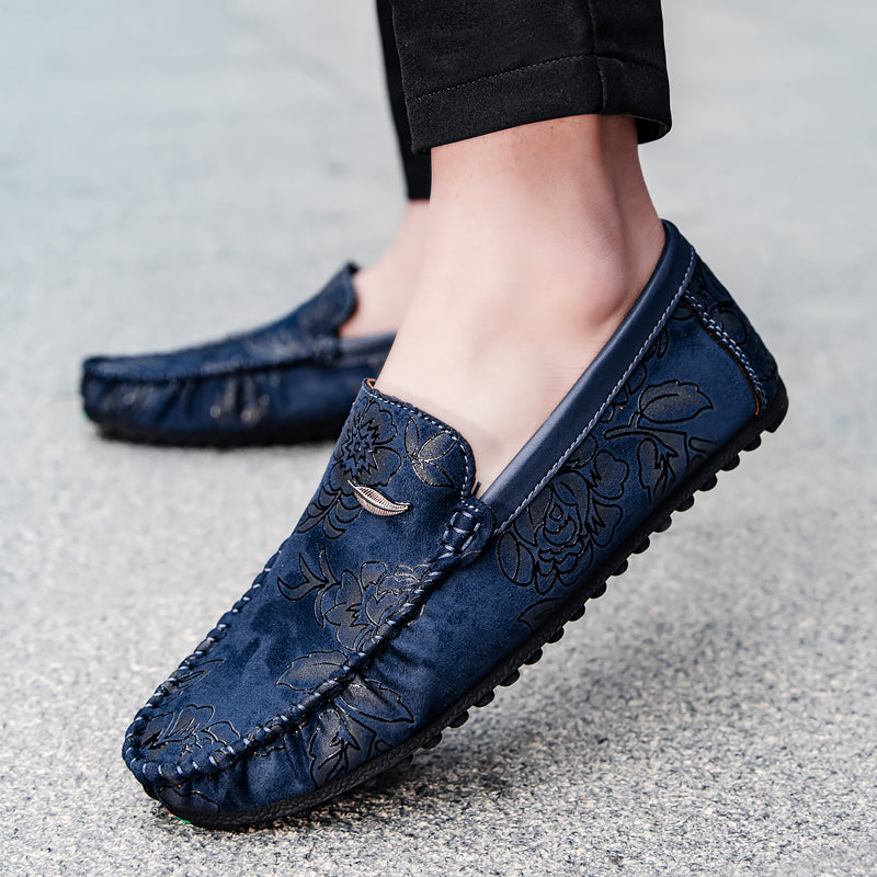 Vintém d'Ouro - Mocassins de couro floral