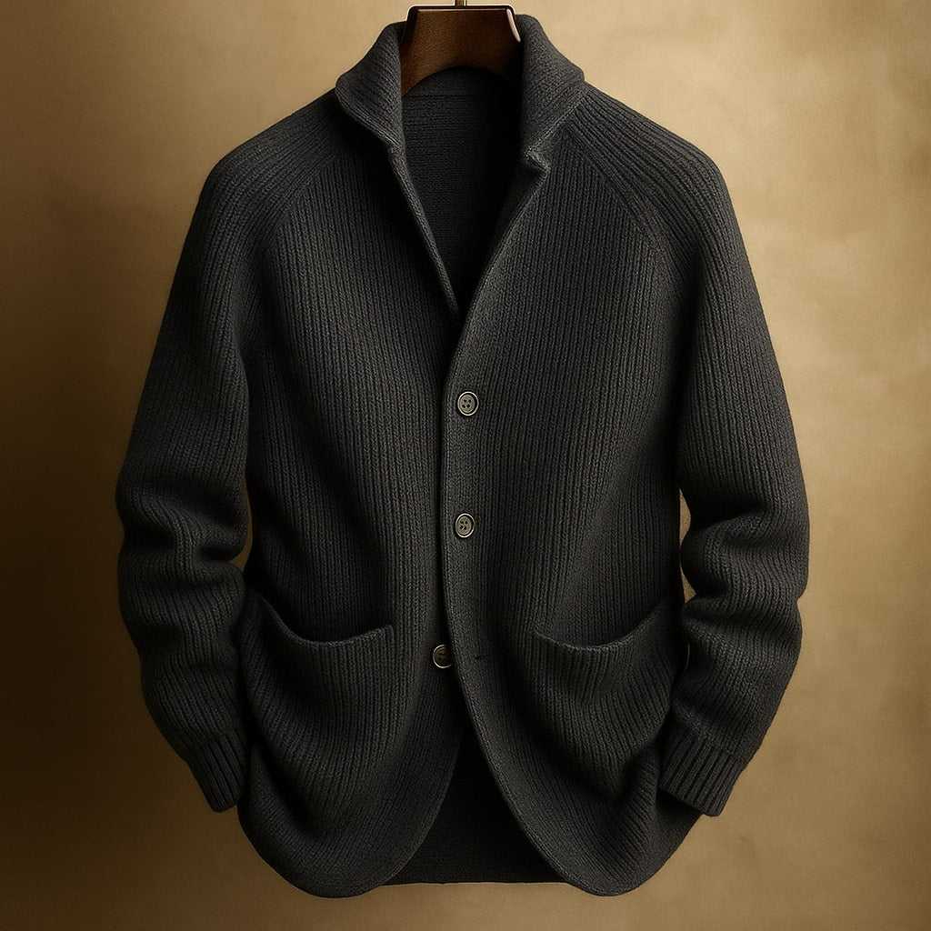 Vintém d'Ouro - Cardigan de Lã Cônica para Homem