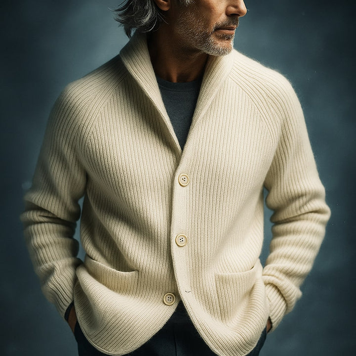 Vintém d'Ouro - Cardigan de Lã Cônica para Homem
