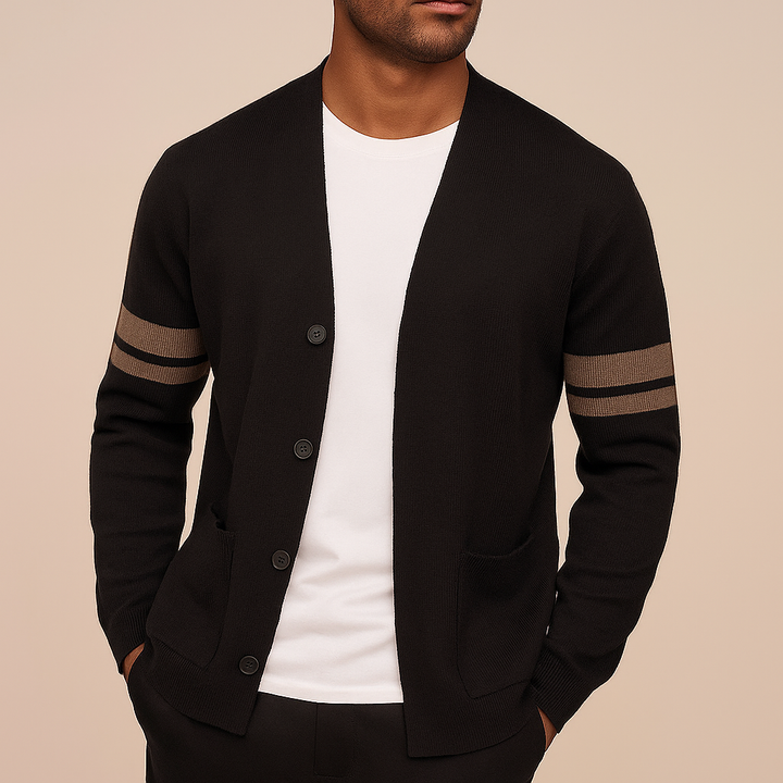 Vintém d'Ouro - Cardigã Casual Masculino com Botões