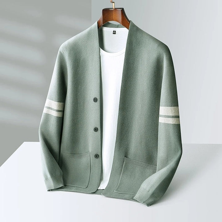Vintém d'Ouro - Cardigã Casual Masculino com Botões