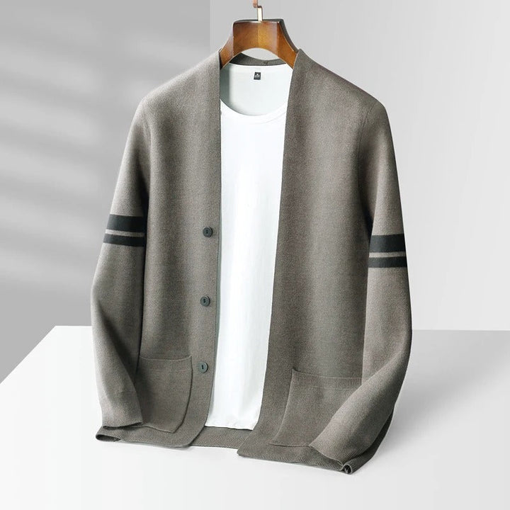 Vintém d'Ouro - Cardigã Casual Masculino com Botões