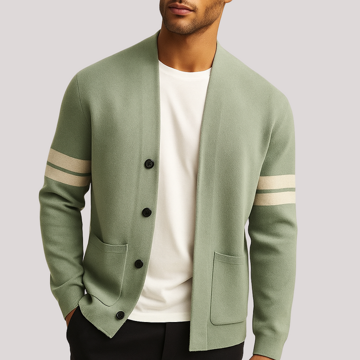 Vintém d'Ouro - Cardigã Casual Masculino com Botões
