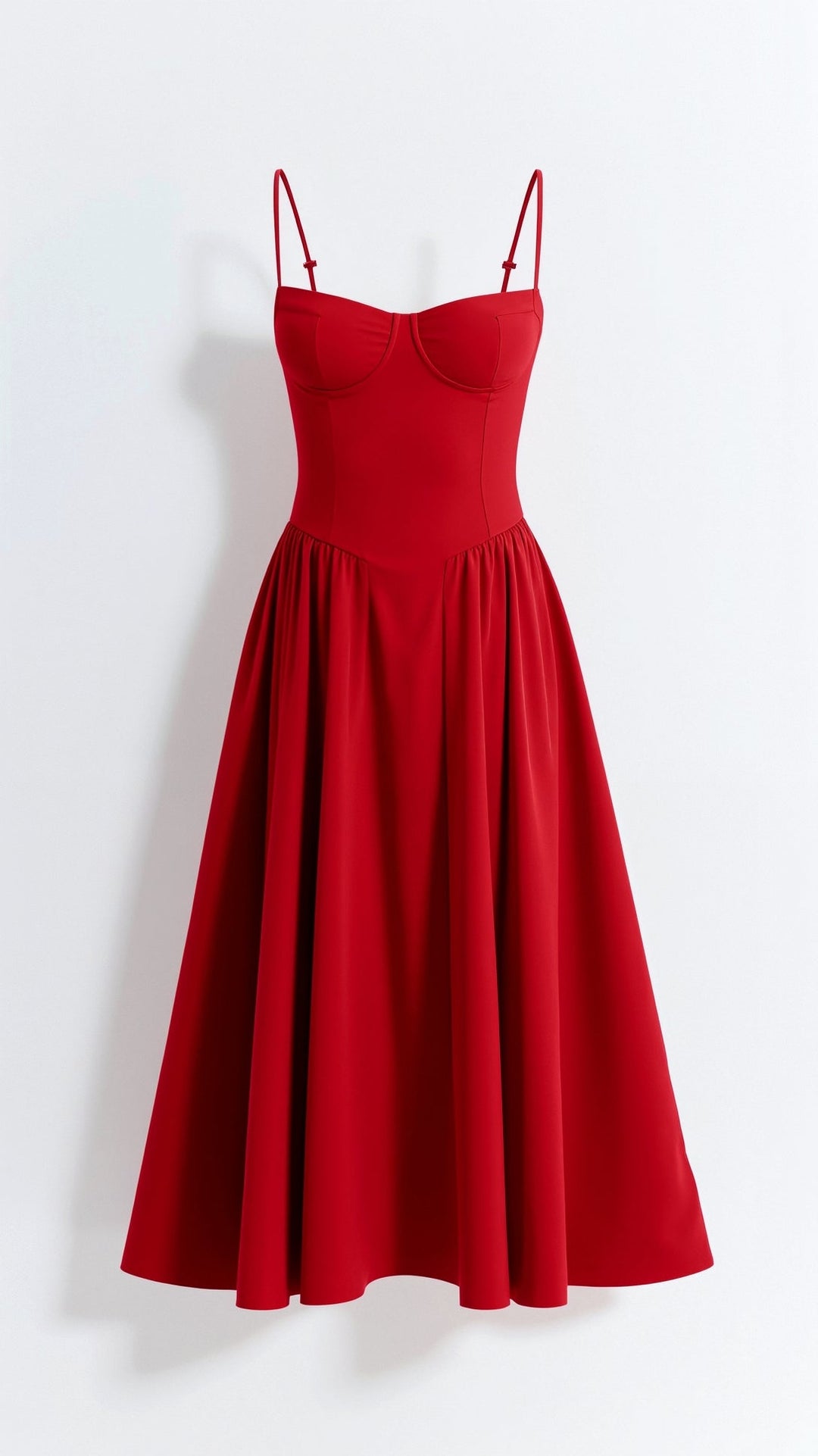 Vintém d'Ouro - Vestido midi com corpete estruturado