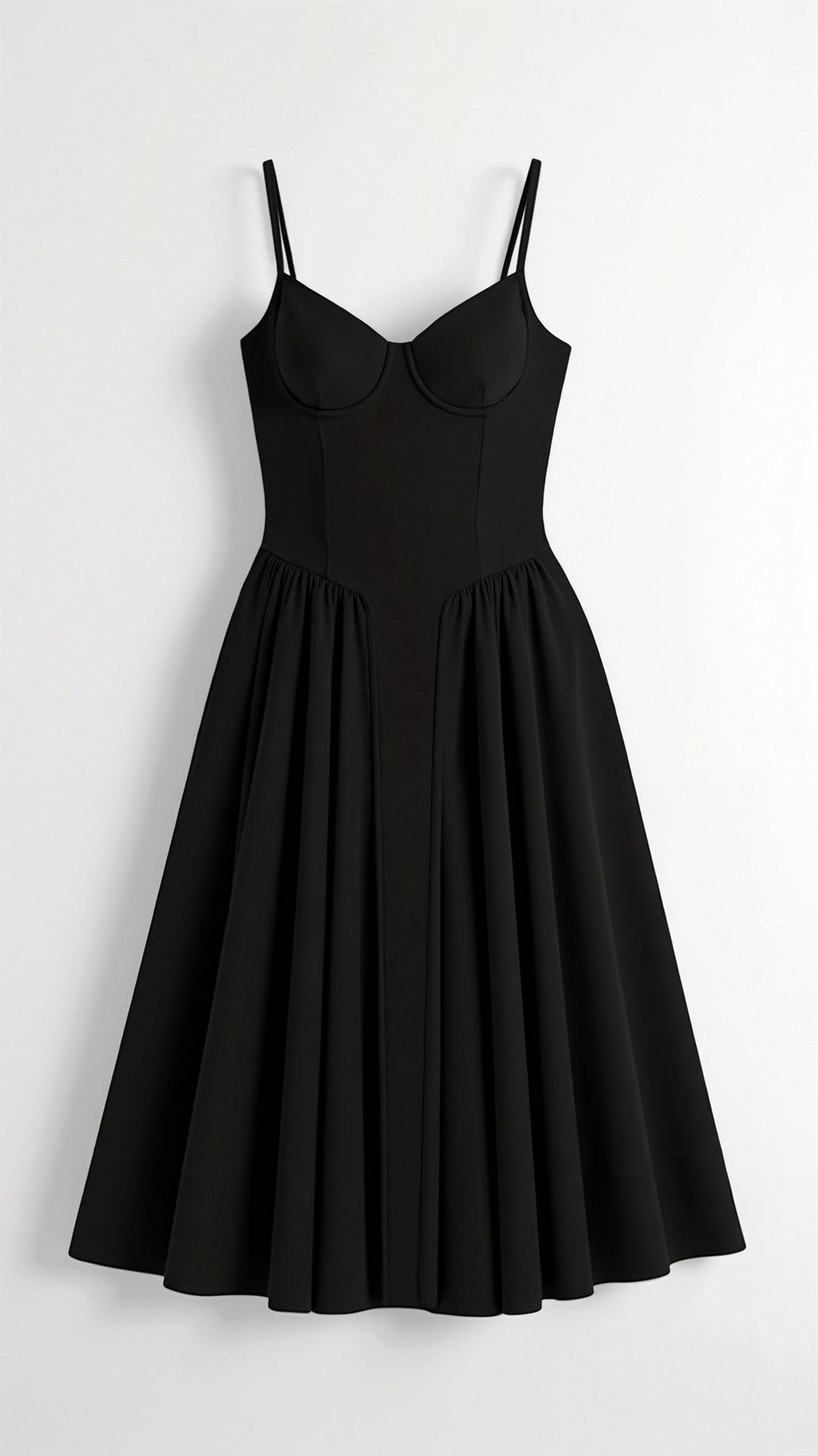 Vintém d'Ouro - Vestido midi com corpete estruturado