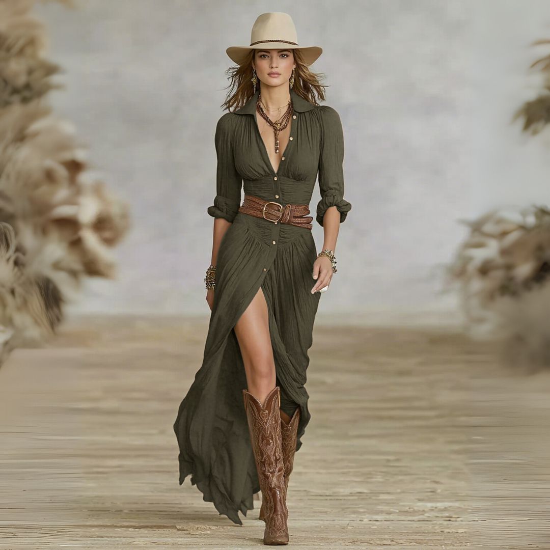 Vintém d'Ouro - Vestido Maxi Chique