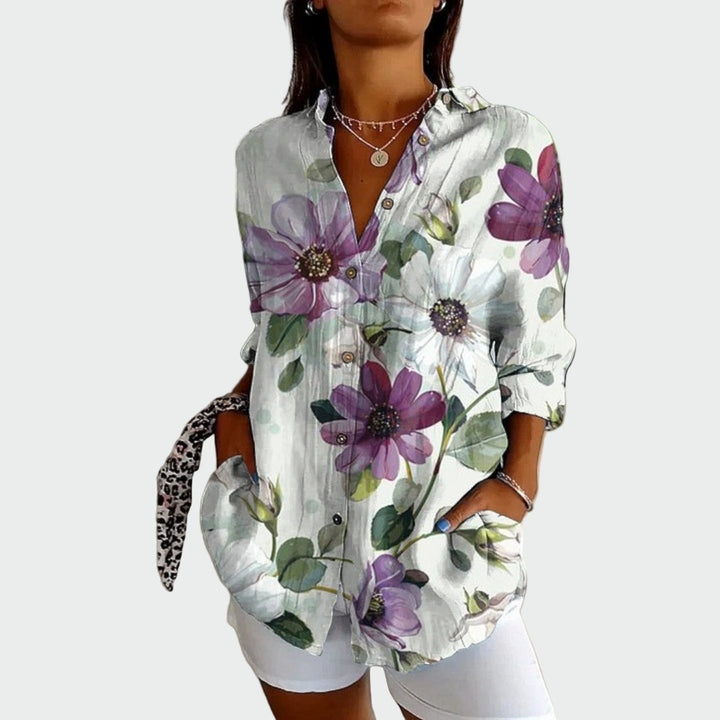 Vintém d'Ouro - Camisa estilosa com estampa floral
