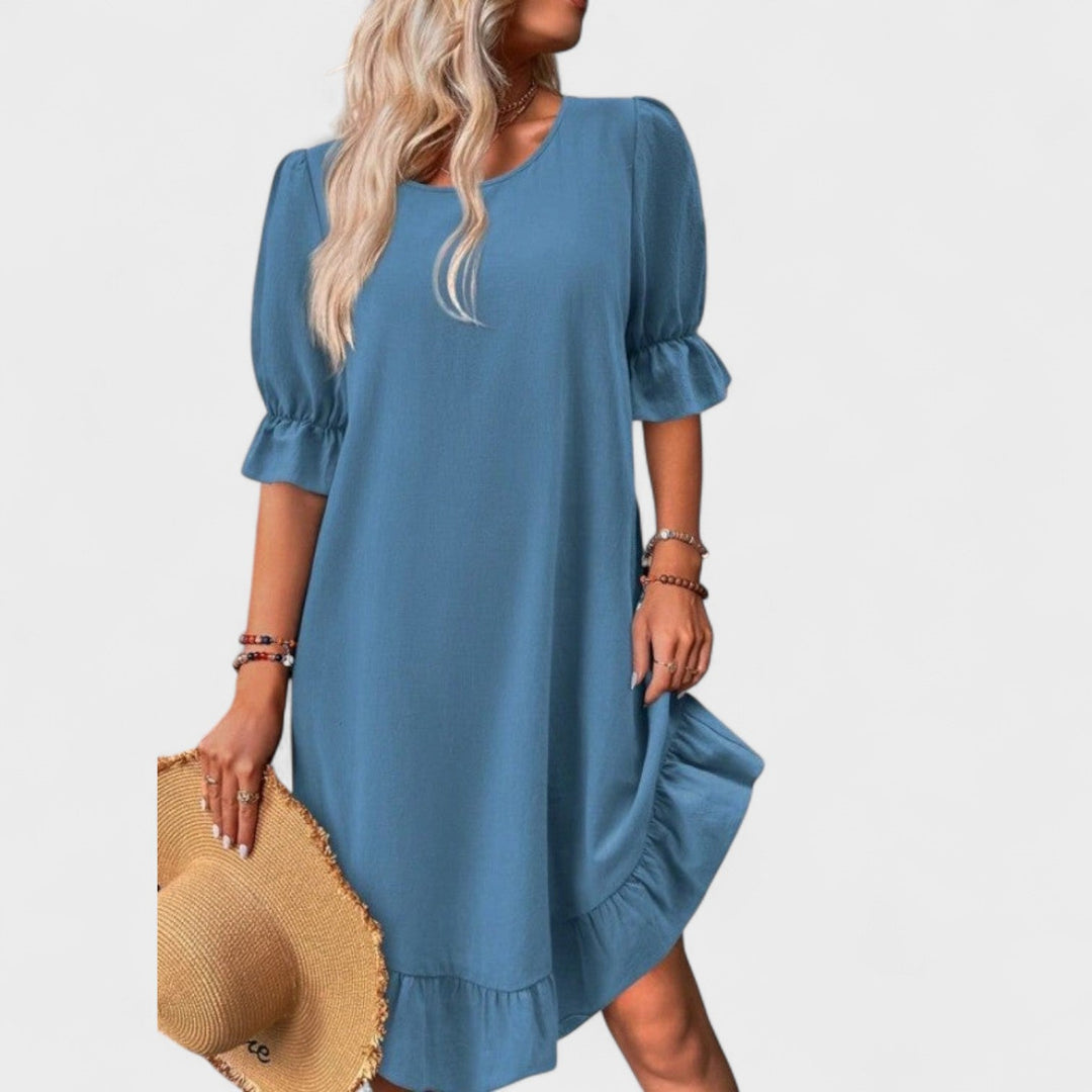 Vintém d'Ouro - Vestido casual com folhos