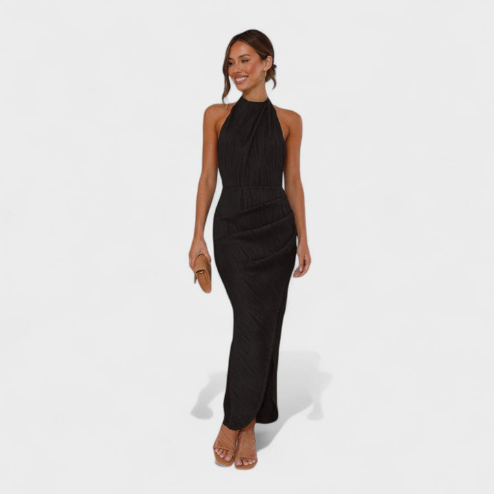 Vintém d'Ouro - Vestido longo com pregas