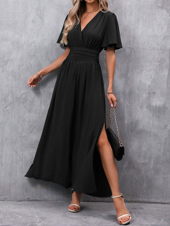 Vintém d'Ouro - Vestido Maxi Elegante Preto