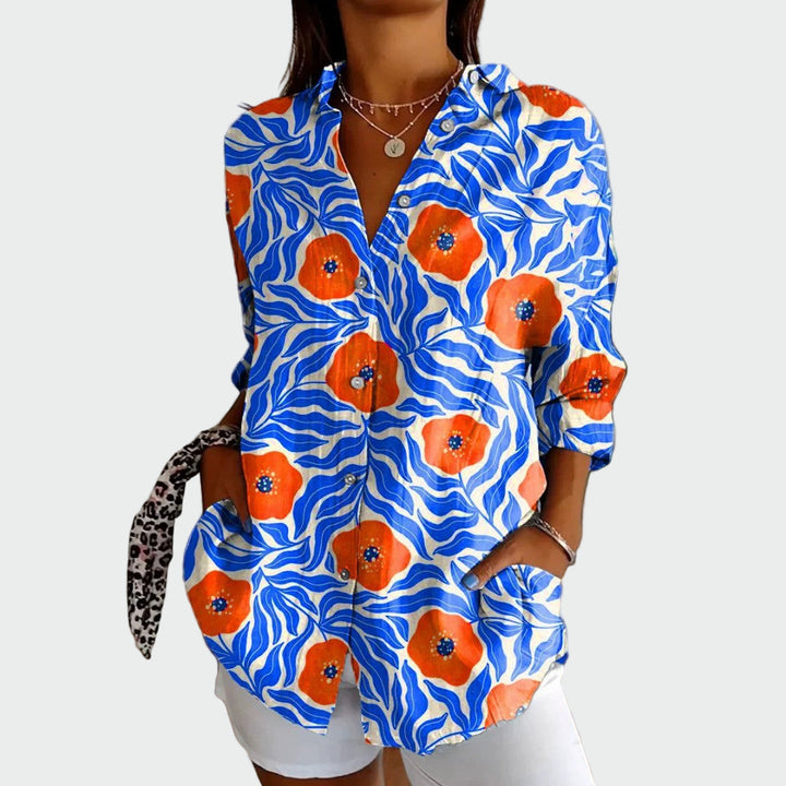 Vintém d'Ouro - Camisa estilosa com estampa floral