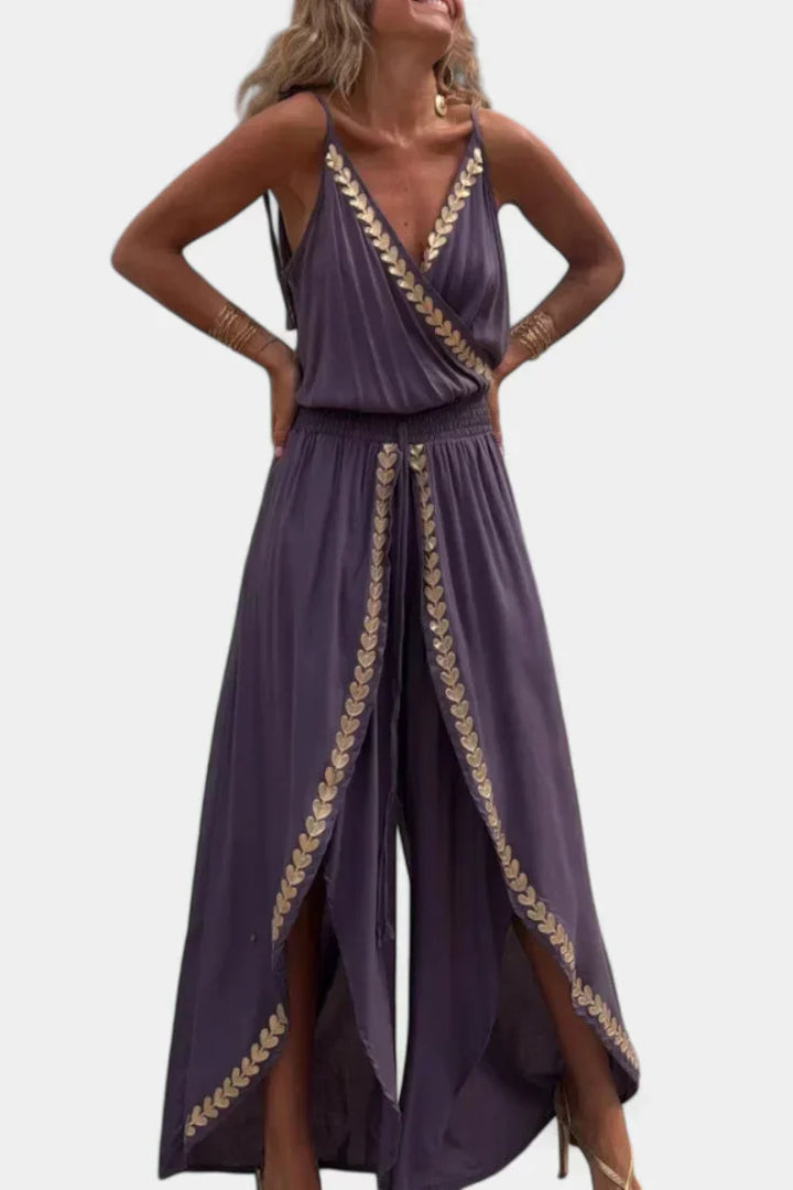 Vintém d'Ouro - Vestido Mono com Detalhes Dourados