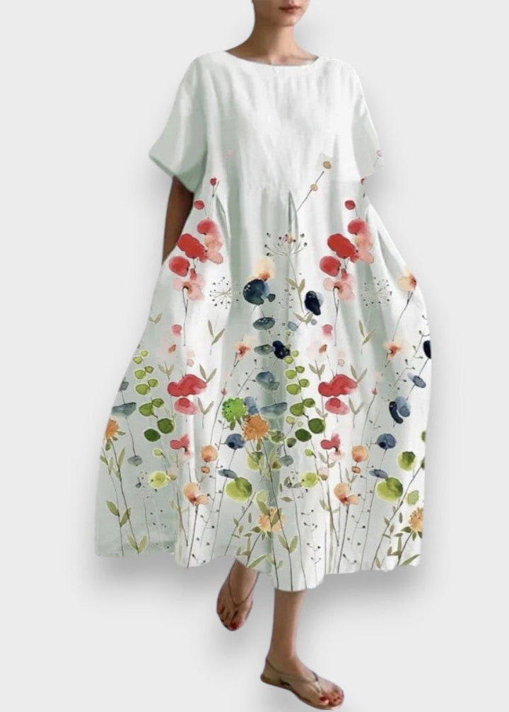 Vintém d'Ouro - Vestido longo casual floral
