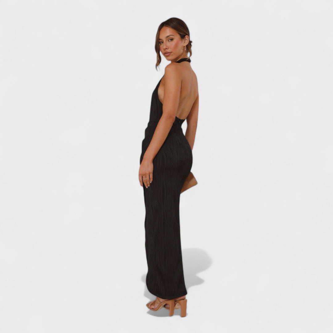 Vintém d'Ouro - Vestido longo com pregas
