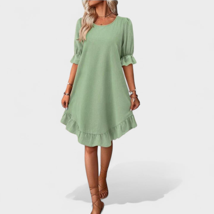 Vintém d'Ouro - Vestido casual com folhos