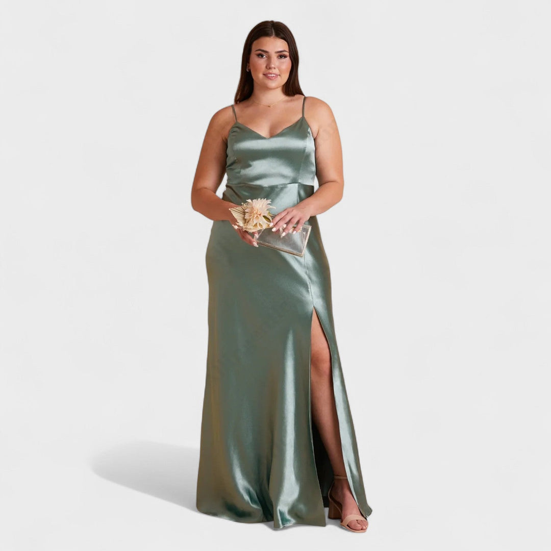 Vintém d'Ouro - Vestido longo de cetim