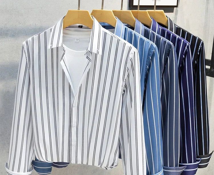 Vintém d'Ouro - Camisa masculina com riscas elegantes
