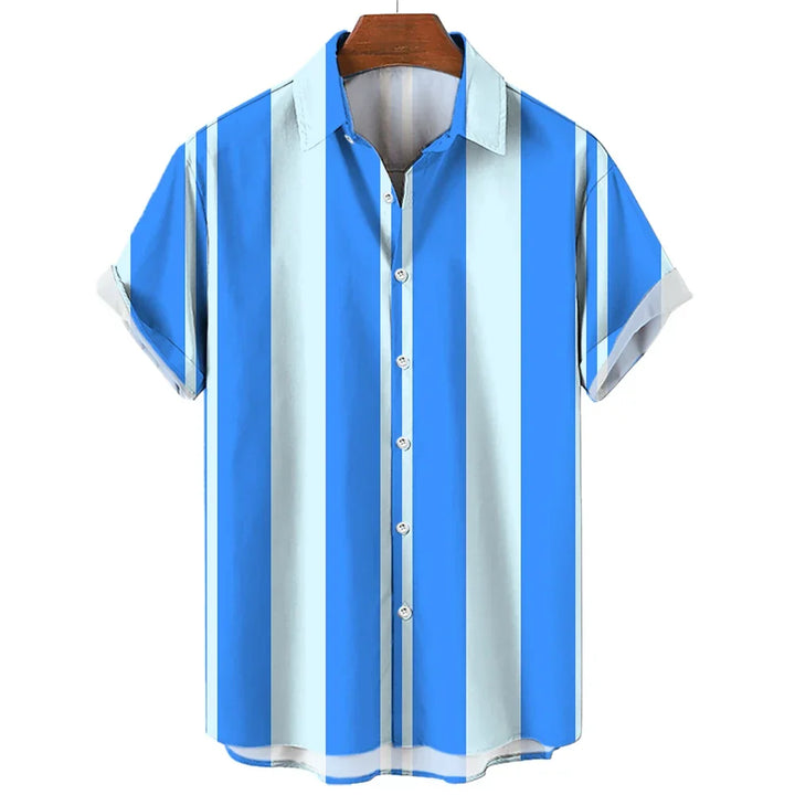 Vintém d'Ouro - Camisa de verão listrada de manga curta