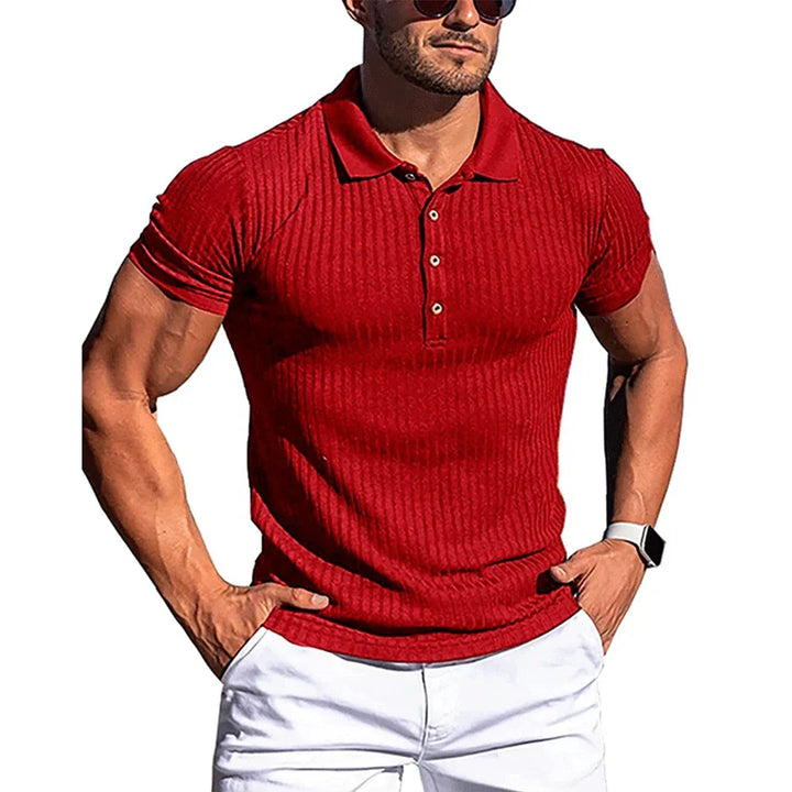 Vintém d'Ouro - Camisa polo com riscas elegantes