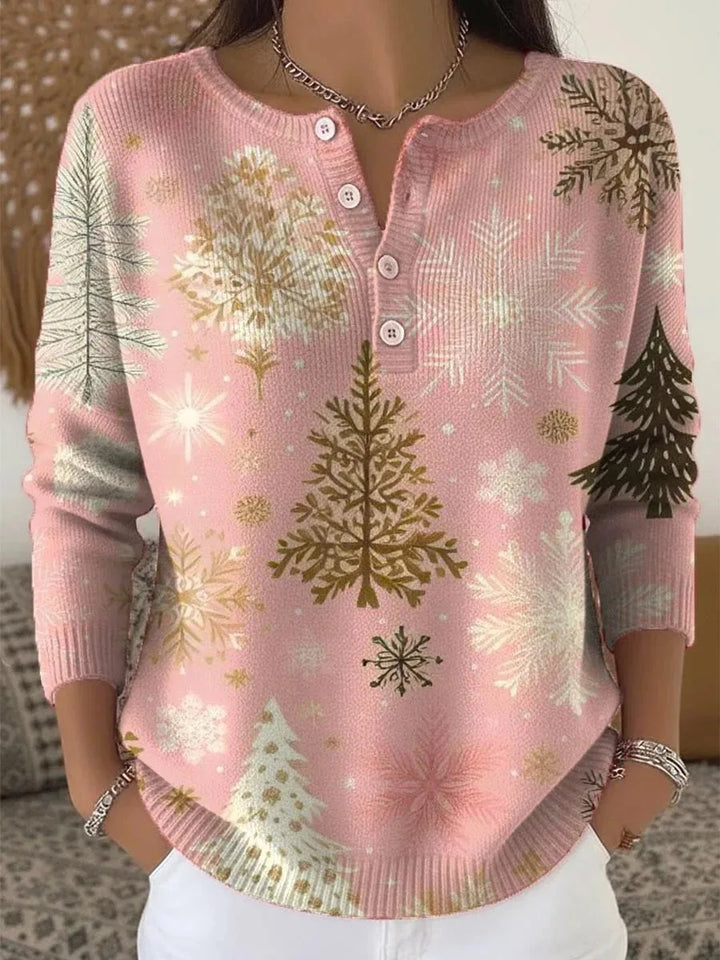 Vintém d'Ouro - Camisola de Natal Quente com Estampa Festiva