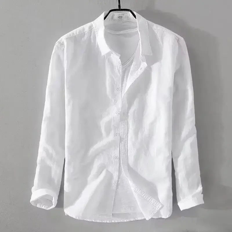 Vintém d'Ouro - Camisa casual de algodão e linho