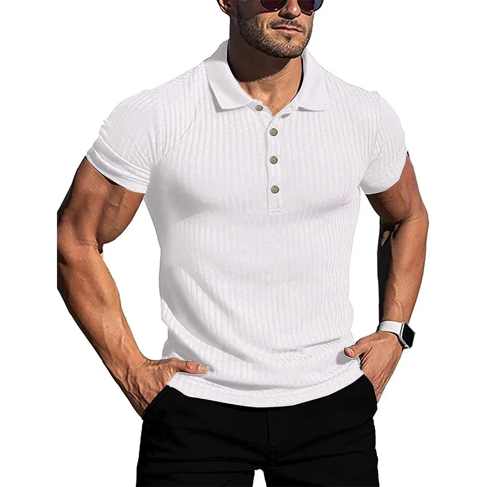 Vintém d'Ouro - Camisa polo com riscas elegantes