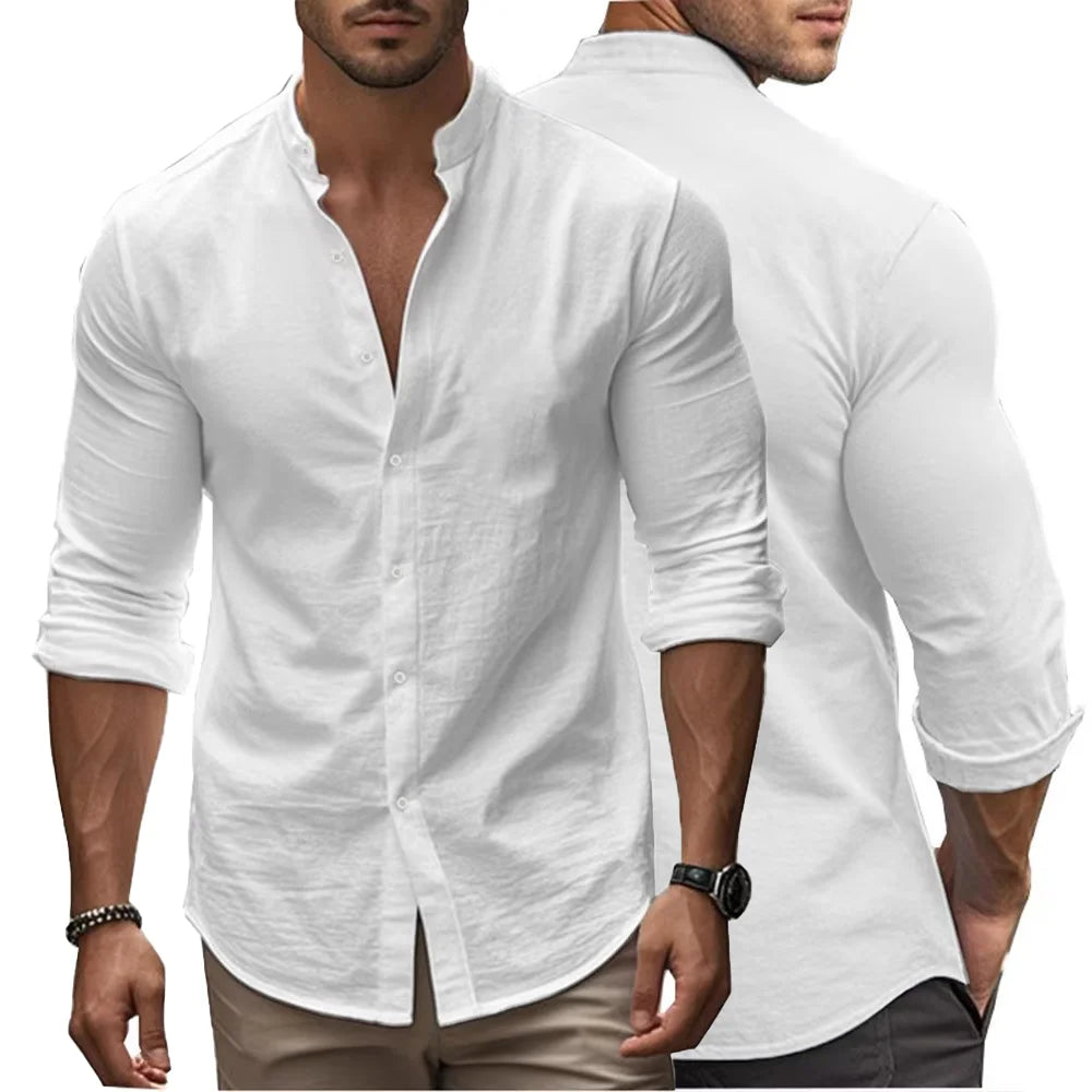 Vintém d'Ouro - Camisa casual de verão em algodão e linho