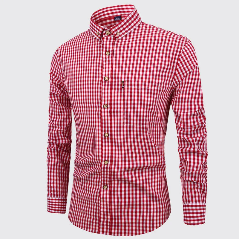 Vintém d'Ouro - Camisa de algodão xadrez elegante