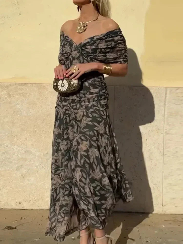Vintém d'Ouro - Vestido elegante com decote em V