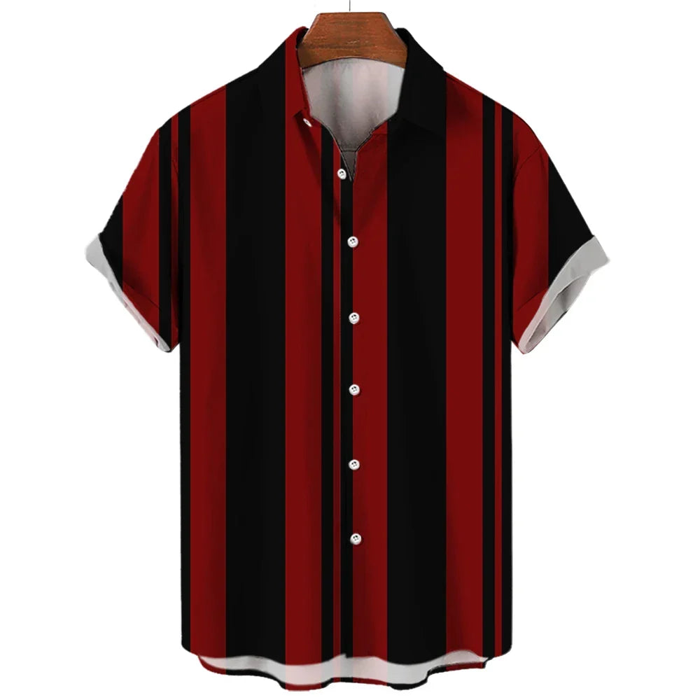 Vintém d'Ouro - Camisa de verão listrada de manga curta